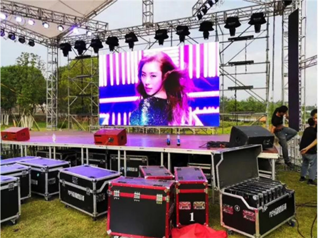 বহিরঙ্গন মাল্টিকোলার LED ওয়াল ভাড়া, ইভেন্টের জন্য 80mm বেধ LED স্ক্রিন