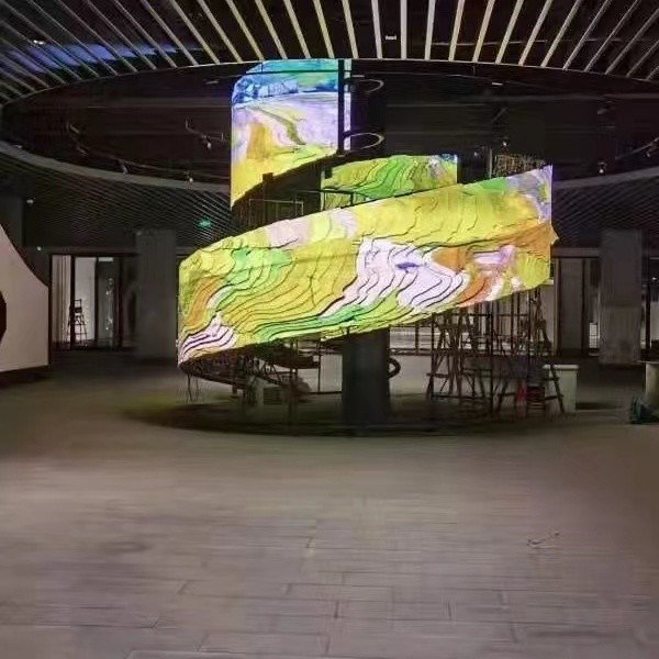 বৃত্তাকার পাতলা নমনীয় LED ডিসপ্লে স্ক্রিন P1.8 P2 P2.5 P3 পূর্ণ রঙ