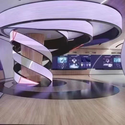 বৃত্তাকার পাতলা নমনীয় LED ডিসপ্লে স্ক্রিন P1.8 P2 P2.5 P3 পূর্ণ রঙ